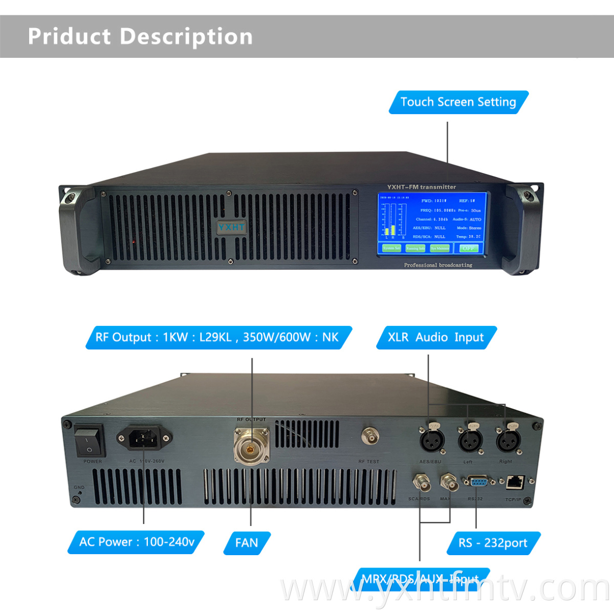 FM Transmitter Touch Screen